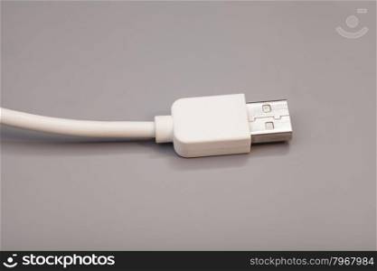 USB cable isolated on gray background