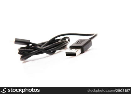 Usb cable isolated over white