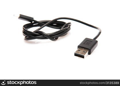 Usb cable isolated over white