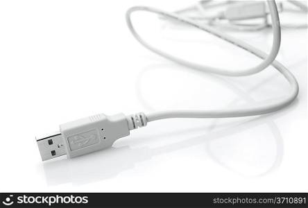 Usb cable on white background