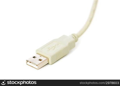 USB cable on white - shallow depth of field