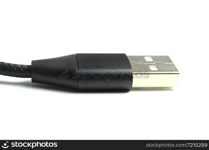 USB Cable plug isolated on white background.