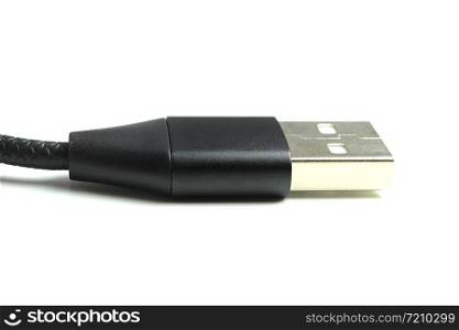 USB Cable plug isolated on white background.