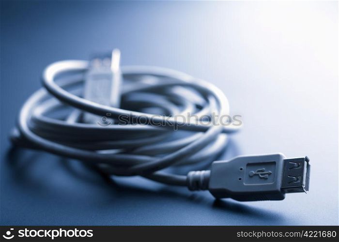 usb cable toned blue