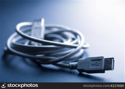 usb cable toned blue
