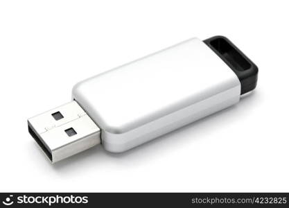 USB Flash Drive closuep on white background