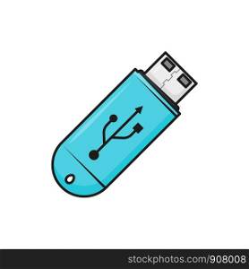 USB flash drive in flat style, vector illustration. USB flash drive in flat style, vector
