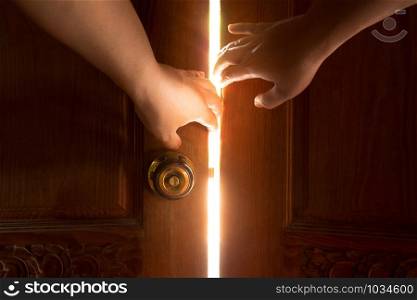 Use your hand to open the door to the light.