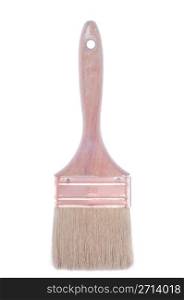 used and dirty paint brush isolated on white background