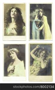 Used Antique 1900 century post cards, printed in London, United Kingdom