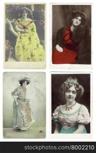 Used Antique 1900 century post cards, printed in London, United Kingdom