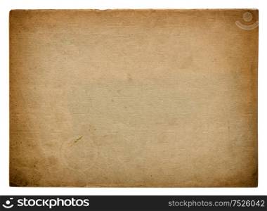 Used paper page texture. Vintage cardboard background with vignette