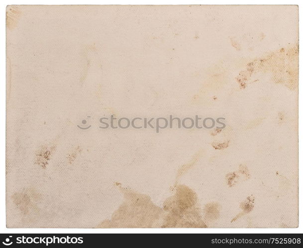 Used textured paper cardboard isolated on white background. Scrapbook object