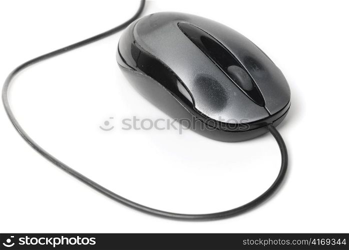 used wired mouse isolated on white background
