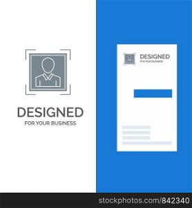 User, User ID, Id, Profile Image Grey Logo Design and Business Card Template