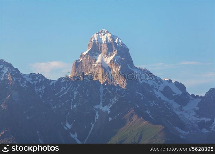 Ushba peak, Caucasus Mountains. Svaneti