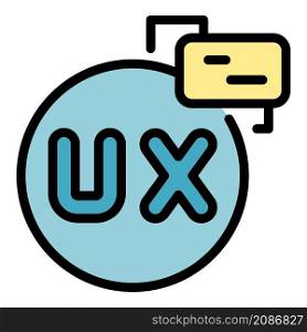 Ux interaction icon. Outline ux interaction vector icon color flat isolated. Ux interaction icon color outline vector