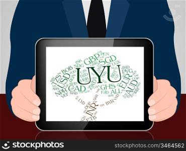 Uyu Currency Indicating Uruguay Pesos And Banknotes