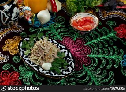 Uzbek beef salad -Central Asian cuisine