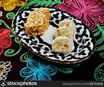 Uzbek cuisine - tasty sherbet with nuts