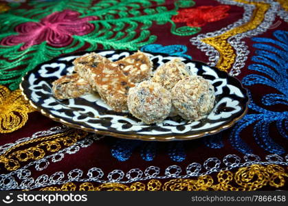 Uzbek cuisine - tasty sherbet with nuts