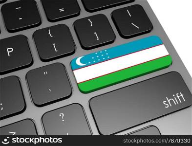 Uzbekistan keyboard image with hi-res rendered artwork that could be used for any graphic design.. Uzbekistan