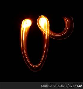 V - Created by light lowercase letters