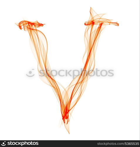 v letter made of fire