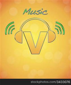 V, music logo.