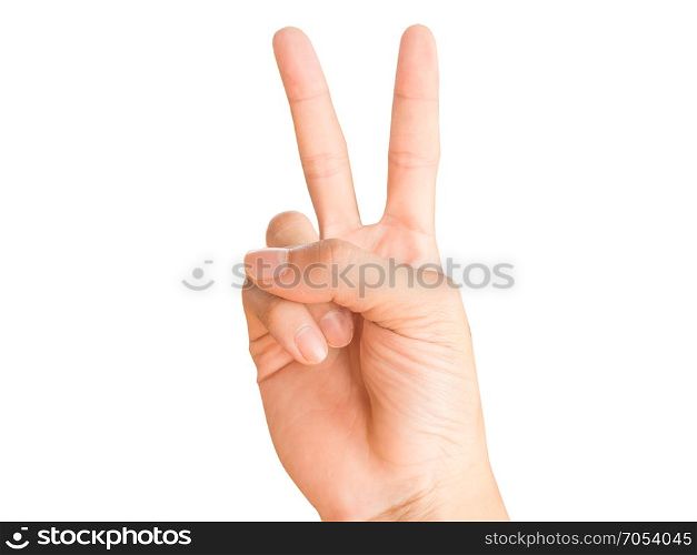 V sign by isolate