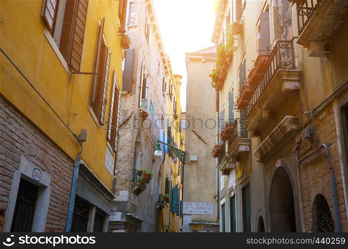 vacation. ancient streets of Venice Italy