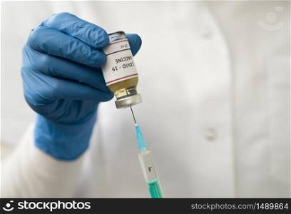 Vaccination concept with syringe