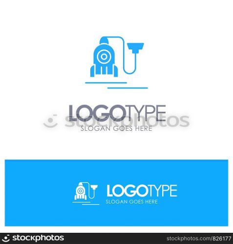 Vacuum, Machine, Hotel, Cable Blue Logo vector