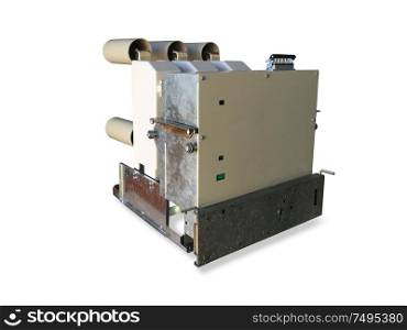 Vacuum switch equipment in gray frame isolated on white background