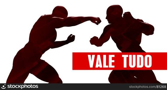 Vale tudo Class with Silhouette of Two Men Fighting. Vale tudo