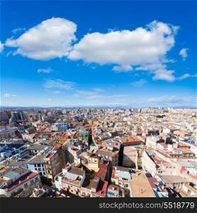 Valencia aerial skyline from el Miguelete tower of Spain
