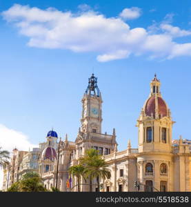 Valencia Ayuntamiento city town hall building and square in Spain