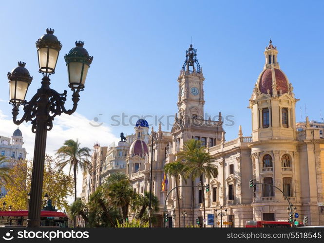 Valencia Ayuntamiento city town hall building and square in Spain