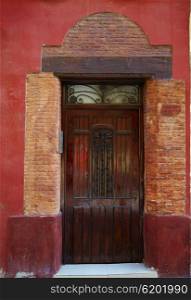 Valencia Barrio del Carmen door in old town of Spain