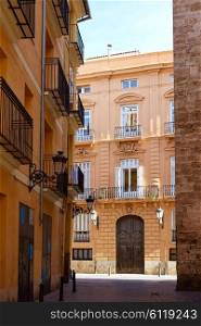 Valencia barrio del Carmen street facades in Spain