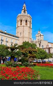 Valencia Cathedral and Miguelete tower Micalet in Spain