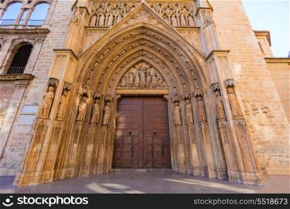 Valencia Cathedral Apostoles door where Tribunal de las Aguas traditional court meets in Spain
