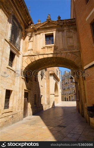 Valencia Cathedral Arch Barchilla street at Spain