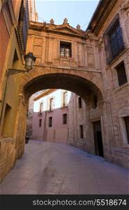 Valencia Cathedral Arch Barchilla street at Spain Europe