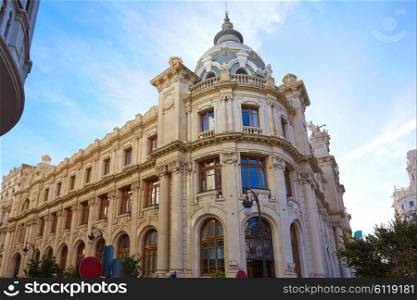 Valencia city Correos building in Ayuntamiento square of Spain