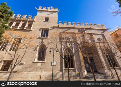 Valencia La Lonja gothic facade UNESCO heritage in Spain
