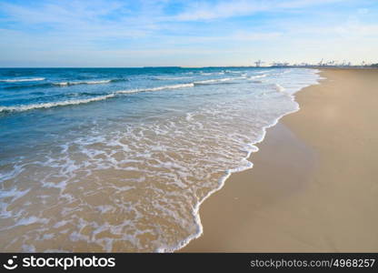 Valencia La Malvarrosa beach arenas in Spain