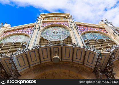 Valencia Mercado Central market facade in Spain