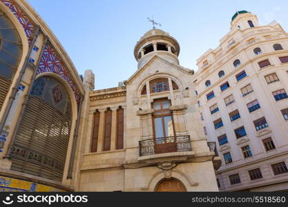 Valencia Mercado Central market rear facade in Spain