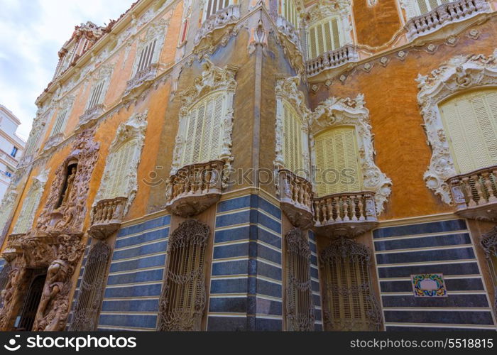 Valencia Palacio Marques de Dos Aguas palace facade in alabaster at Spain